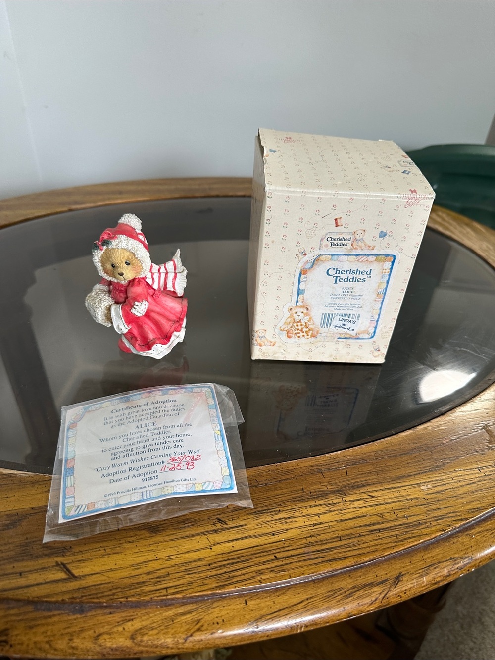 Cherished Teddies Red and White Winter Bear Figurine